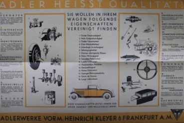 Adler Favorit Modelprogram 1930 Carbrochure (2086)